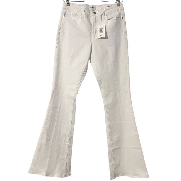 NEW Frame Le High Flare Jeans in White Sz 31 Retro 70s Inspired Style Boho - Picture 2 of 16